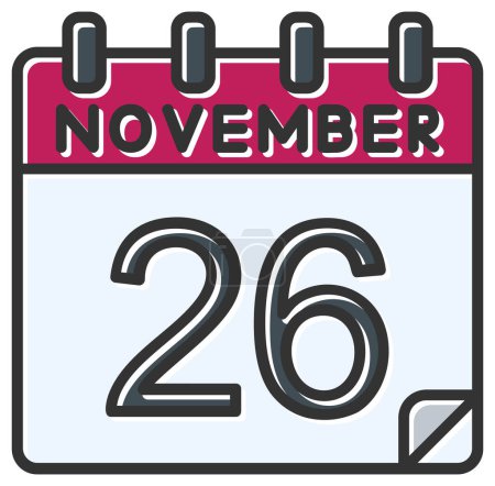 Illustration for Vector illustration. calendar with the date of  November 26 - Royalty Free Image