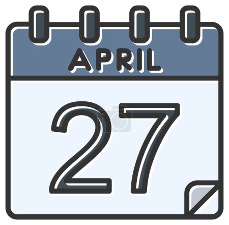 Illustration for Vector illustration. calendar with the date of April 27 - Royalty Free Image