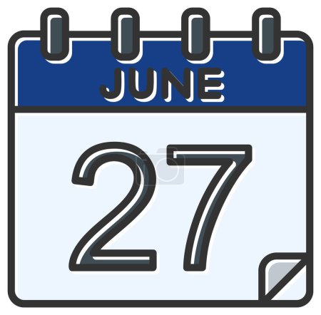 Illustration for Vector illustration. calendar with the date of June 27 - Royalty Free Image
