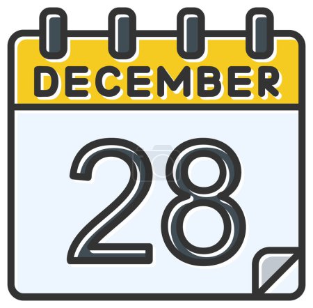 Illustration for Vector illustration. calendar with the date of December 28 - Royalty Free Image
