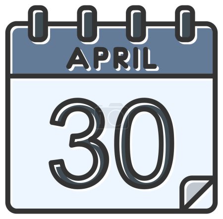 Illustration for Vector illustration. calendar with the date of April 30 - Royalty Free Image