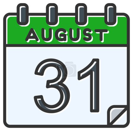 Illustration for Vector illustration. calendar with the date of August 31 - Royalty Free Image
