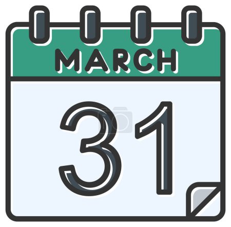 Illustration for Vector illustration. calendar with the date of March  31 - Royalty Free Image