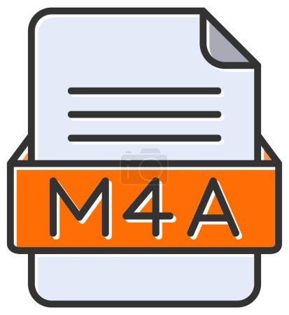 Téléchargez les illustrations : Fichier M4A icône web, illustration vectorielle - en licence libre de droit