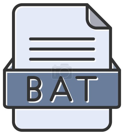 Téléchargez les illustrations : Fichier BAT icône web, illustration vectorielle - en licence libre de droit