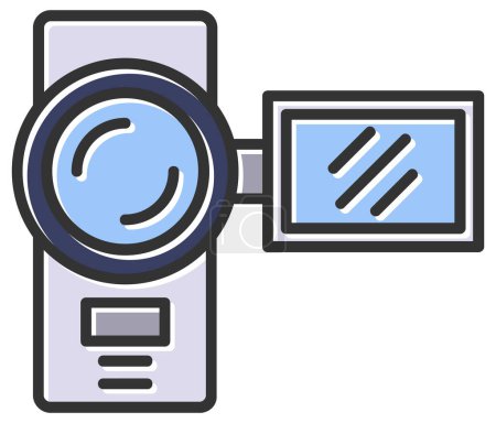 Illustration for Video Camera icon in filled - outline style - Royalty Free Image