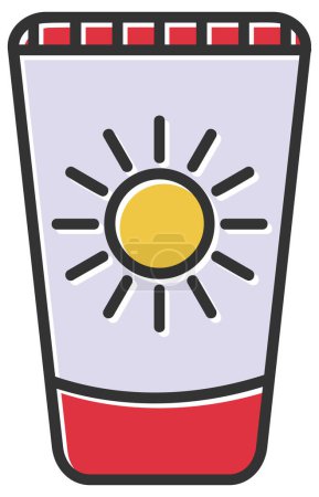 Illustration for Sun Cream web icon vector  illustration - Royalty Free Image