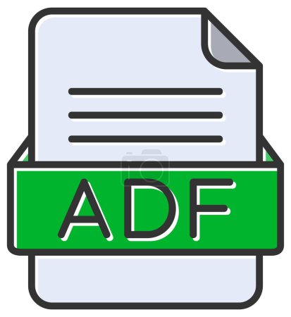Illustration for ADF  file web icon, vector illustration - Royalty Free Image