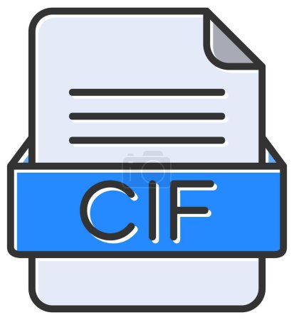 Téléchargez les illustrations : Fichier CIF icône web, illustration vectorielle - en licence libre de droit