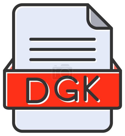 Illustration for DGK  file web icon, vector illustration - Royalty Free Image