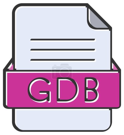 Téléchargez les illustrations : Icône web du fichier GDB, illustration vectorielle - en licence libre de droit