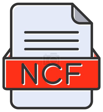 Téléchargez les illustrations : Icône web du fichier NCF, illustration vectorielle - en licence libre de droit