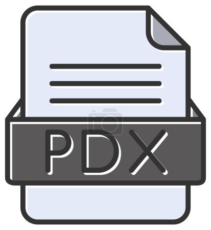 Illustration for PDX  file web icon, vector illustration - Royalty Free Image