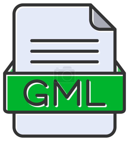 Téléchargez les illustrations : Fichier GML icône web, illustration vectorielle - en licence libre de droit