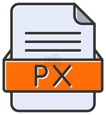Illustration for PX file web icon, vector illustration - Royalty Free Image