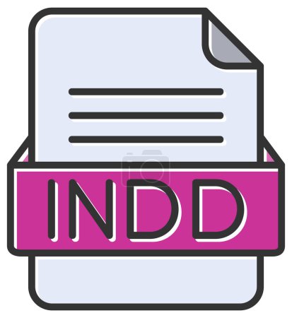 Illustration for INDD file web icon, vector illustration - Royalty Free Image