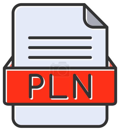 Illustration for PLN file web icon, vector illustration - Royalty Free Image