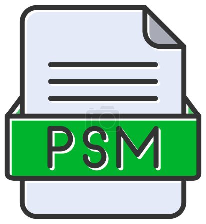 Téléchargez les illustrations : Fichier PSM icône web, illustration vectorielle - en licence libre de droit