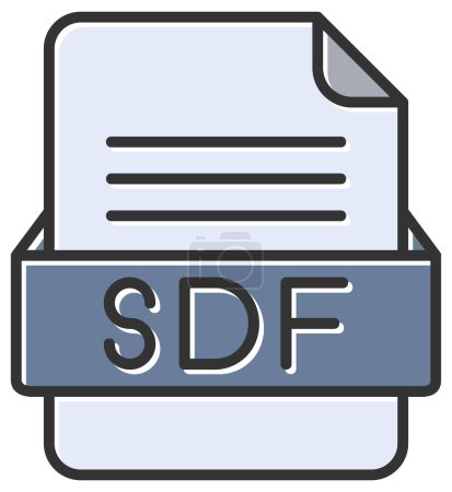 Téléchargez les illustrations : Fichier SDF icône web, illustration vectorielle - en licence libre de droit