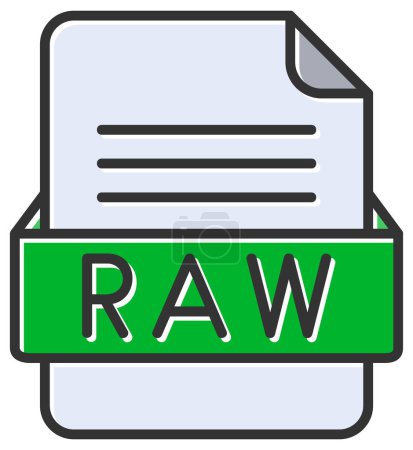 Ilustración de Icono web de archivo RAW, ilustración vectorial - Imagen libre de derechos