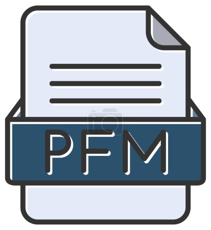 Téléchargez les illustrations : Icône web du fichier PFM, illustration vectorielle - en licence libre de droit