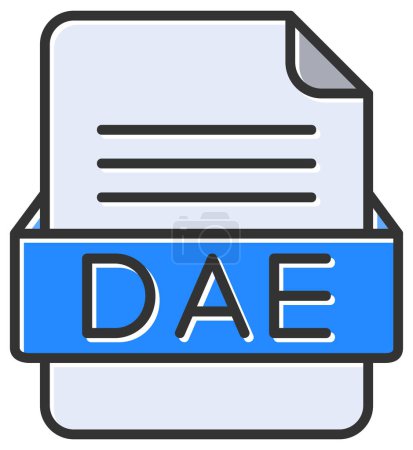 Téléchargez les illustrations : Fichier DAE icône web, illustration vectorielle - en licence libre de droit