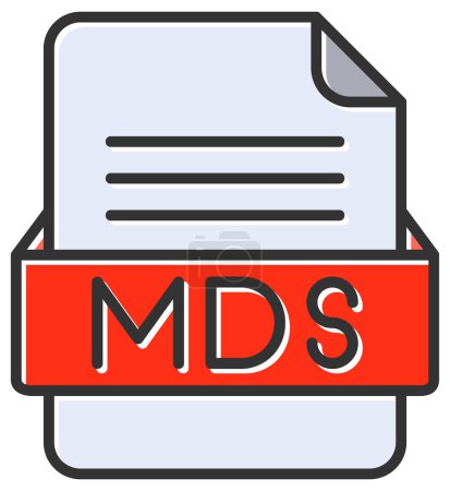 Téléchargez les illustrations : Fichier MDS icône web, illustration vectorielle - en licence libre de droit