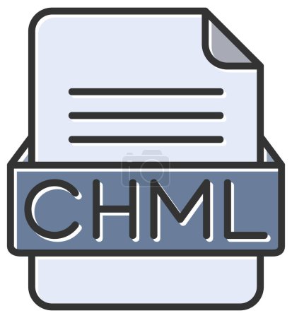 Téléchargez les illustrations : Icône web du fichier CHML, illustration vectorielle - en licence libre de droit