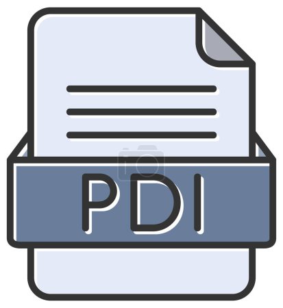 Illustration for PDI file web icon, vector illustration - Royalty Free Image