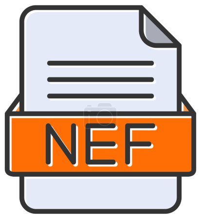 Illustration for NEF file web icon, vector illustration - Royalty Free Image
