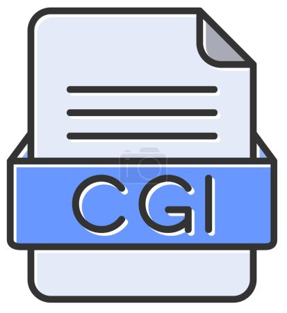 Illustration for CGI file web icon, vector illustration - Royalty Free Image