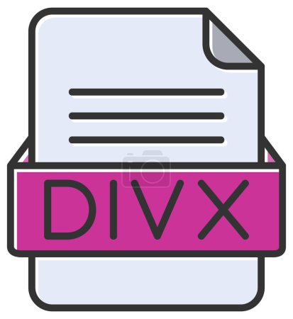 Ilustración de Archivo DIVX icono web, ilustración vectorial - Imagen libre de derechos