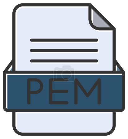 Téléchargez les illustrations : Fichier PEM icône web, illustration vectorielle - en licence libre de droit