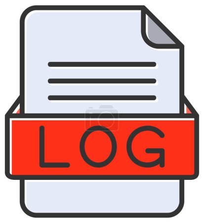 Illustration for LOG file web icon, vector illustration - Royalty Free Image