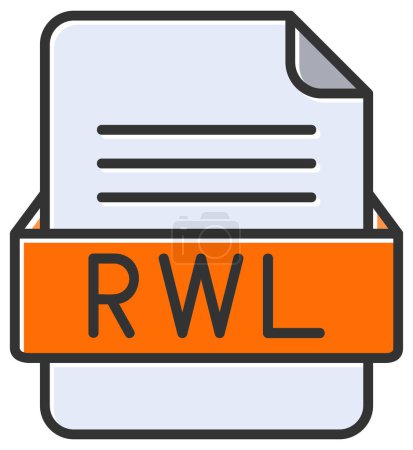 Illustration for RWL file web icon, vector illustration - Royalty Free Image