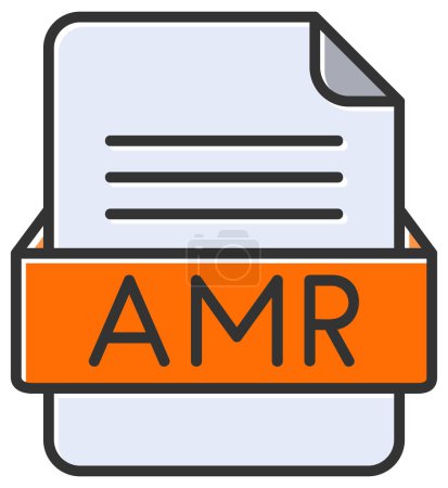 Téléchargez les illustrations : Icône web du fichier AMR, illustration vectorielle - en licence libre de droit