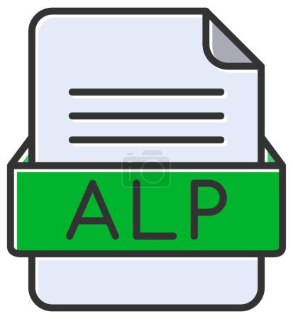 Illustration for ALP file web icon, vector illustration - Royalty Free Image