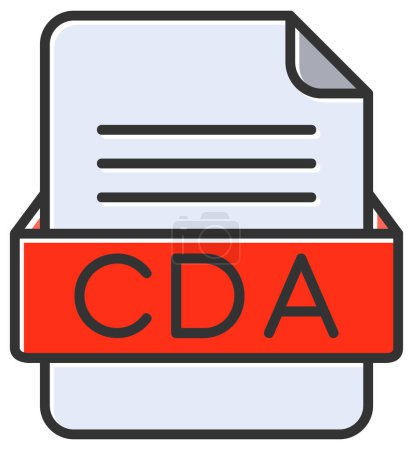 Illustration for CDA file web icon, vector illustration - Royalty Free Image