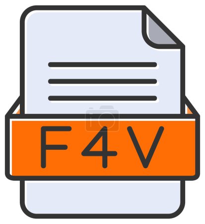 Illustration for F4V file web icon, vector illustration - Royalty Free Image
