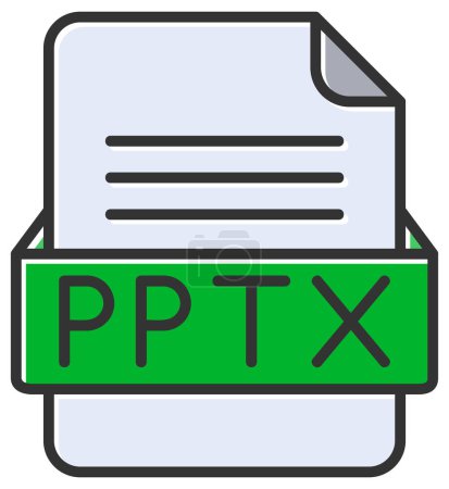 Illustration for PPTX file web icon, vector illustration - Royalty Free Image