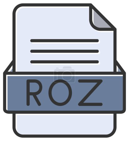 Illustration for ROZ file web icon, vector illustration - Royalty Free Image