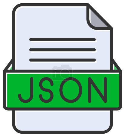 Illustration for JSON file web icon, vector illustration - Royalty Free Image
