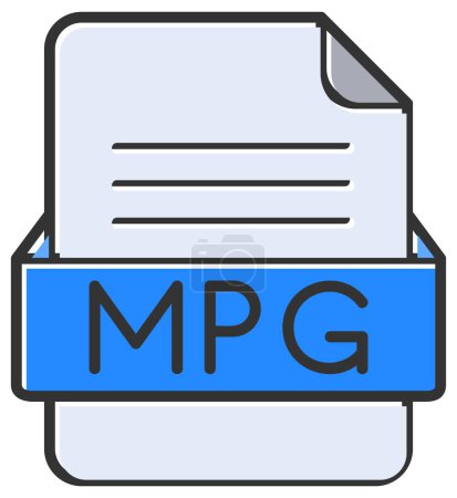 Téléchargez les illustrations : Fichier MPG icône web, illustration vectorielle - en licence libre de droit