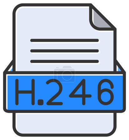 Illustration for H.264 file web icon, vector illustration - Royalty Free Image