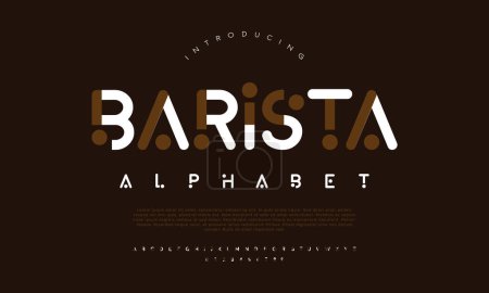 Illustration for Vector modern stylized coffee font and alphabet, alphabet, alphabet, font. - Royalty Free Image
