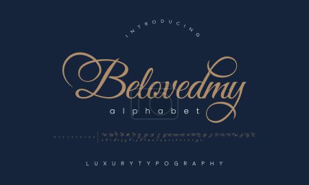 Illustration for Monogram alphabet letter b with gold pattern - Royalty Free Image