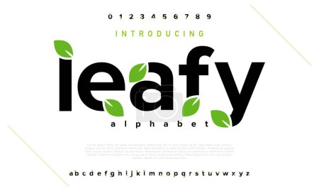 Illustration for Leaf alphabet. letter design - Royalty Free Image