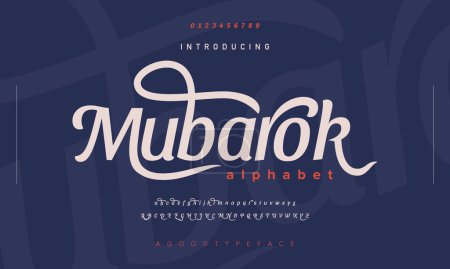 Illustration for Vector of stylized modern font and alphabet - Royalty Free Image