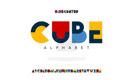 Vector of colorful stylized font and alphabet
