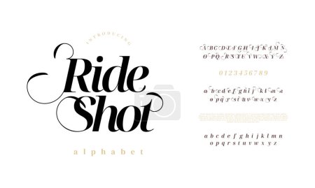 Illustration for Vector font for the wedding, the alphabet of a font, the letters, the font. - Royalty Free Image